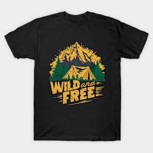 Wild and Free Camping Hiking T-Shirt